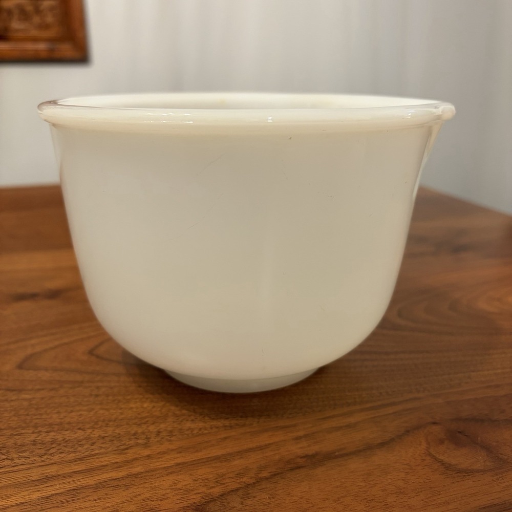 Vintage Sunbeam Glasbake #4  Mixing Bowl White Milk Glass for Stand Mixer